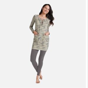 Plus size 3xl venus camouflage terry sweatshirt dress/tunic